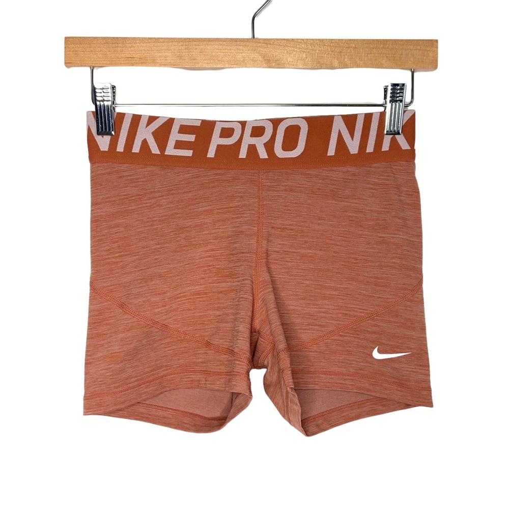 Nike Pro Rust Orange Athletic Compression Shorts